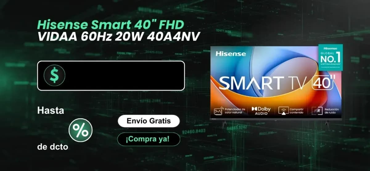 Televisor Hisense Smart 40" FHD VIDAA 60Hz 20W 40A4NV - TV-83