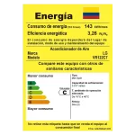 tiqueta Energética LG ARTCOOL VR122C7 – Consumo y Eficiencia Etiqueta de eficiencia energética del aire acondicionado LG ARTCOOL VR122C7