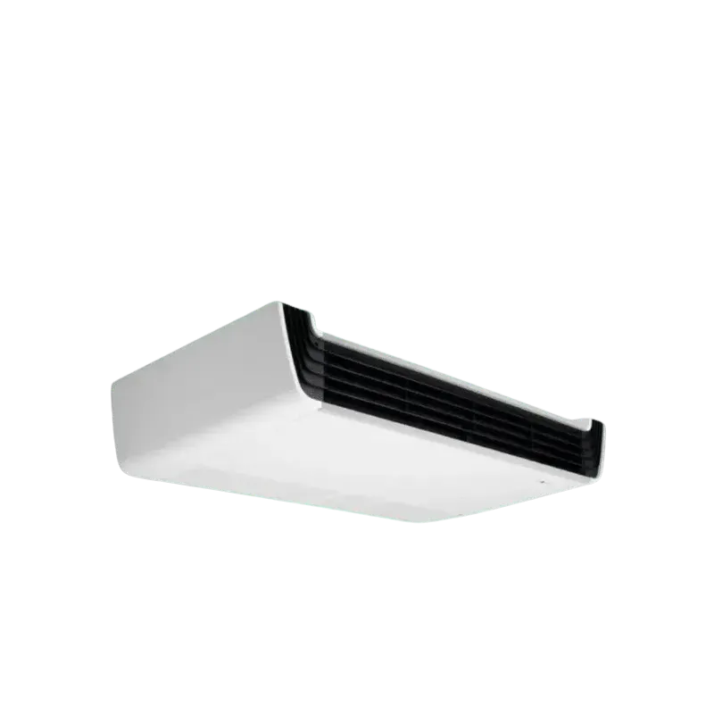 Aire acondicionado LG tipo suspendido de techo, diseño elegante y eficiente para climatización.