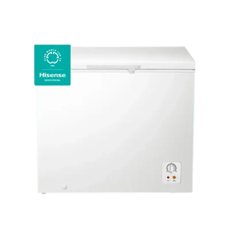 Congelador Horizontal Hisense 245L BD249 FC32D1NZWC con diseño moderno y control de temperatura ajustable, Hisense patrocinador autorizado de Club World Cup 25.