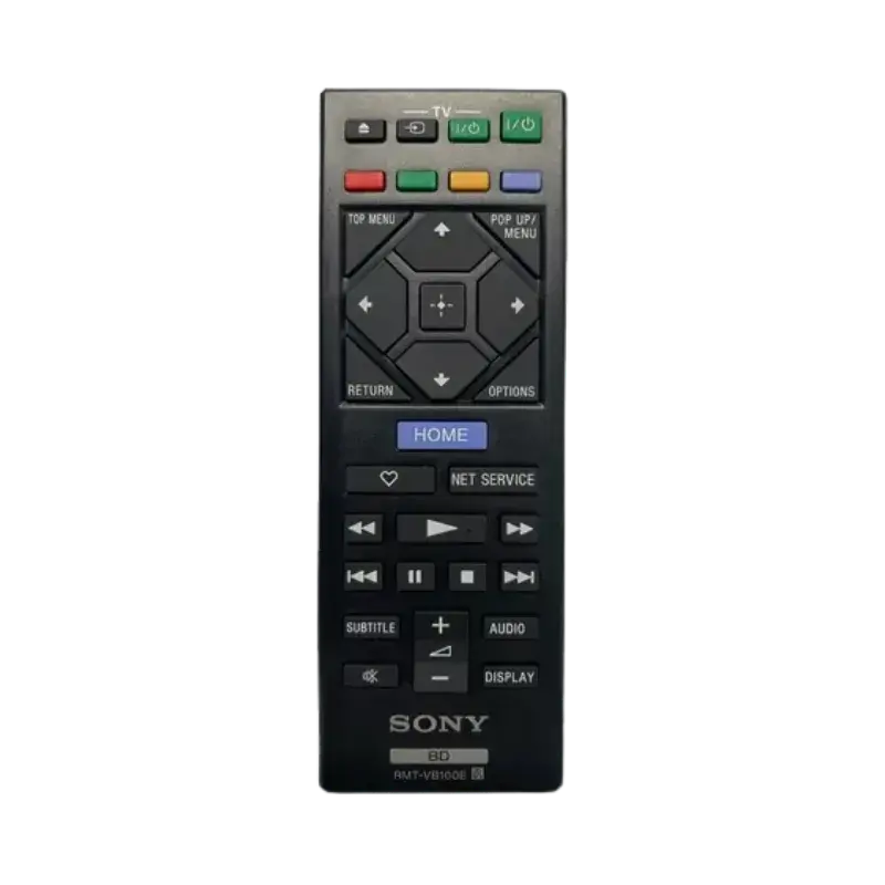 Control Remoto Blu Ray SONY RMT-VB100 | Compatibilidad y Funcionalidad Control remoto Blu-ray Sony RMT-VB100 con botones multimedia y de navegación.
