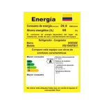 Etiqueta de eficiencia energética del refrigerador Hisense RB15N6FBX1.