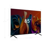 Dimensiones del televisor Hisense 85Q6N de 85 pulgadas con diseño elegante y moderno.