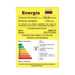 Etiqueta RETIQ de eficiencia energética del aire acondicionado Samsung AR12TVFZAWK mini split.