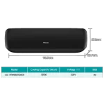 Unidad interior del Aire Acondicionado Hisense Luso Premium Inverter 12.000 BTU 220V, con medidas y especificaciones técnicas.