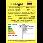 Consumo energético Aire Midea All Easy Pro 24000 BTU Inverter Etiqueta energética aire acondicionado Midea Inverter 24000 BTU