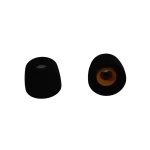 Par de almohadillas negras Sony WF-1000XM5 tamaño S, interior naranja, vistas frontal e inferior