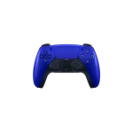 Control DualSense Azul Cobalto para PS5, vista frontal resaltando diseño vibrante y botones ergonómicos.