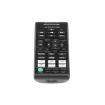 Vista superior del control remoto Sony RM-AMU199, diseñado para el sistema de audio MHC-V5, con botones de acceso rápido y funciones DJ.