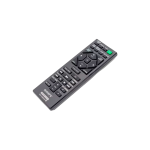 Vista diagonal superior del control remoto Sony RMT-AM220U mostrando diseño ergonómico y botones funcionales