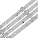 Detalle cercano de conectores y LEDs integrados del kit de barras LED compatibles con televisores Hyundai y Olimpo HYLED5013iNTM, INT5014K y más.