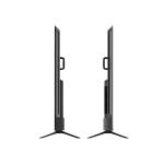 Vista lateral ultra delgada del televisor Hyundai HYLED8601QW4KM QLED 4K con diseño estilizado y elegante.