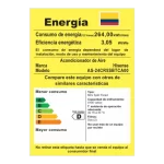 Etiqueta de eficiencia energética del aire acondicionado Hisense Brissa Convencional AS-24CR5SBTCA00.