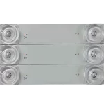 Vista detallada de los conectores y LEDs en el kit de barras LED para TV Hitech HYLED5519N4KM.