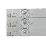 Kit completo de barras LED para TV Hitech HYLED5519N4KM con múltiples tiras de iluminación.