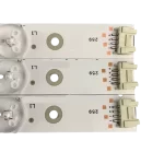 Detalle de barras LED para TV Kalley K-LED40FHDXT2, conectores de precisión y diodos de alto brillo.