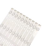 Kit de Barras LED compatible con televisores 49X5, 49E350E, 49E361S, mostrando varias unidades con conectores y lentes difusores.