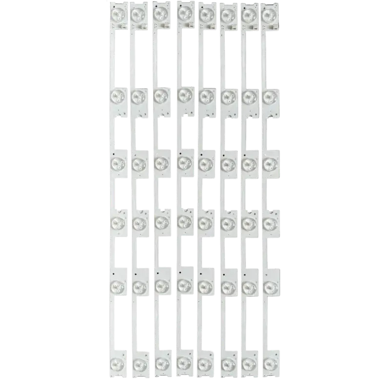 Kit de Barras LED para televisor SYLED4810F, diseño modular con lentes ópticos.