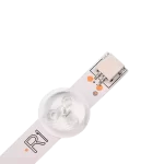 Detalle de barra LED compatible con televisores 50LN5100, 50LA620T, 50LN5400, 50LA6200 y 50LN5700, mostrando conector y lente difusor.