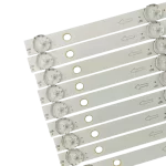 Detalle del Kit de Barras LED Compatible con Televisores CELED95966, con marcadores de posición y distribución uniforme de LEDs.