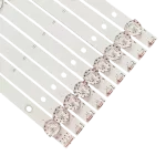 Detalle del kit de barras LED para televisores HYLED5518iNTM, HYLED55181WTM con lentes difusoras.