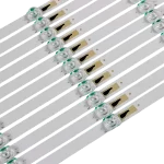 Detalle del Kit de Barras LED compatible con televisores K-LED65UHDSMT2 y CLED-65S4K3, mostrando lentes difusores y conectores.