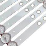 Detalle del Kit de Barras LED compatible con televisores LE49F1861, con lentes difusores para iluminación uniforme y alta eficiencia.