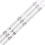 Detalle del Kit de Barras LED compatible con televisores (V1) FT401SLED, SYLED405T2i, OPLED4001S, MS-L2316 V2 y KTL4000CE [6V], mostrando conectores y lentes difusoras.