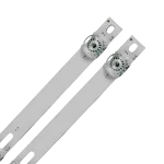 Detalle del Kit de Barras LED compatible con televisores (V1) HYLED3216iNTC, mostrando lentes difusoras y estructura de fijación.