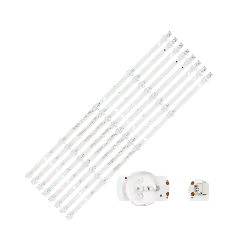 Kit de Barras LED compatible con televisores HYLED50104K, vista completa con detalles de conectores.