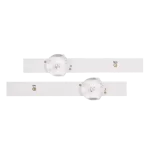 Detalle del Kit de Barras LED compatible con televisores V1 HYLED5519N4KM, mostrando lentes difusoras y estructura de iluminación.