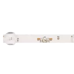 Detalle del conector y lente difusora en el Kit de Barras LED compatible con televisores V1 HYLED5519N4KM, resaltando puntos de conexión.