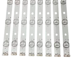 Detalle del Kit de Barras LED (V1) compatible con televisores K-LED39FHDN y K-LED39FHDS, mostrando sus lentes y conectores.