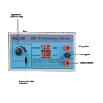 Probador de Retroiluminación y Medidor de Voltaje BLINK, con pantalla digital y controles ajustables.