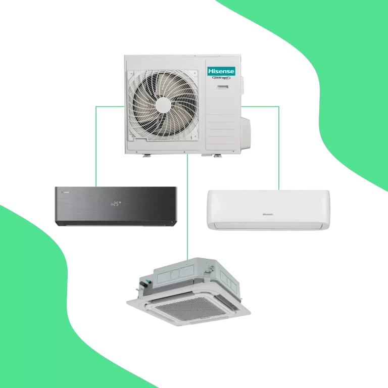 Sistema de aire acondicionado Multi Split Hisense conectado a diferentes unidades interiores