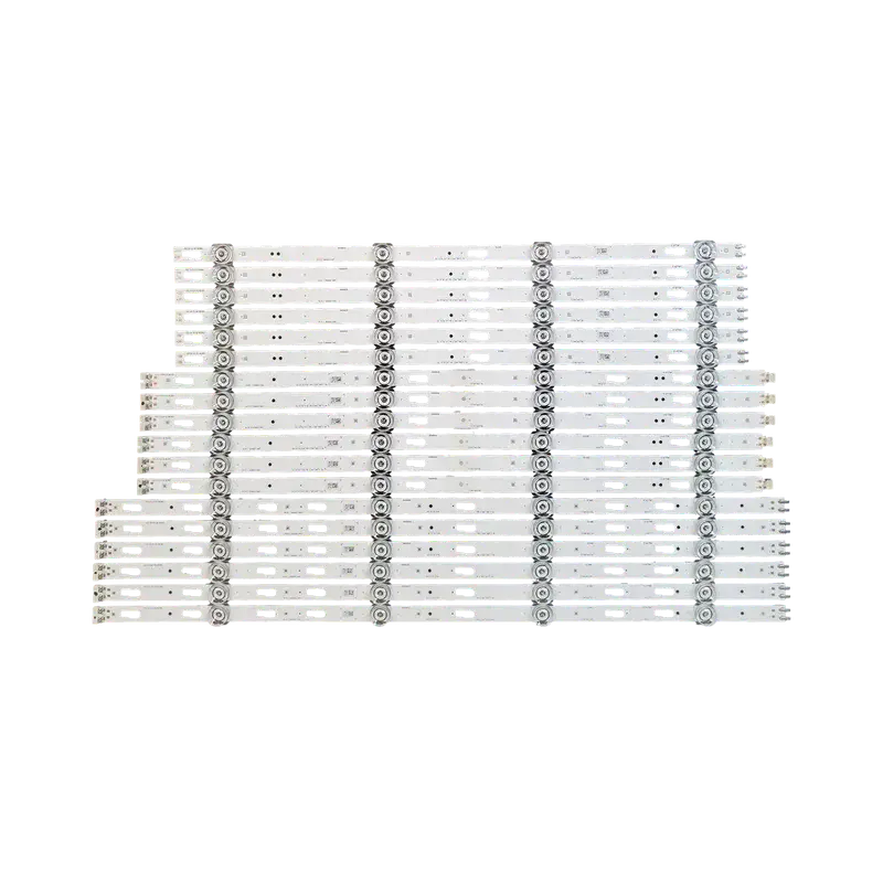 Kit de barras LED UN75TU7000KXZL con lentes difusores y conectores de alta precisión para televisores Samsung.