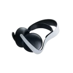 Auriculares PULSE 3D Elite PS5 PRO - Vista en ángulo con detalles en negro y blanco
