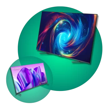 Televisores inteligentes de alta resolución con pantallas vibrantes y tecnología avanzada.