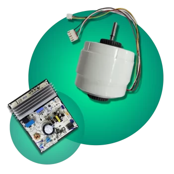 Tarjeta electrónica y motor de repuesto para electrodomésticos.