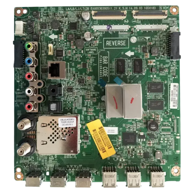 Main Board Smart TV LG EBT62994204 con puertos HDMI, RCA, LAN y procesador integrado para modelos 47LB650T y 50LB650T