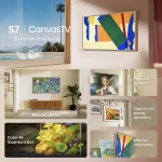 Características destacadas del Hisense Canvas TV S7N en un entorno decorativo
