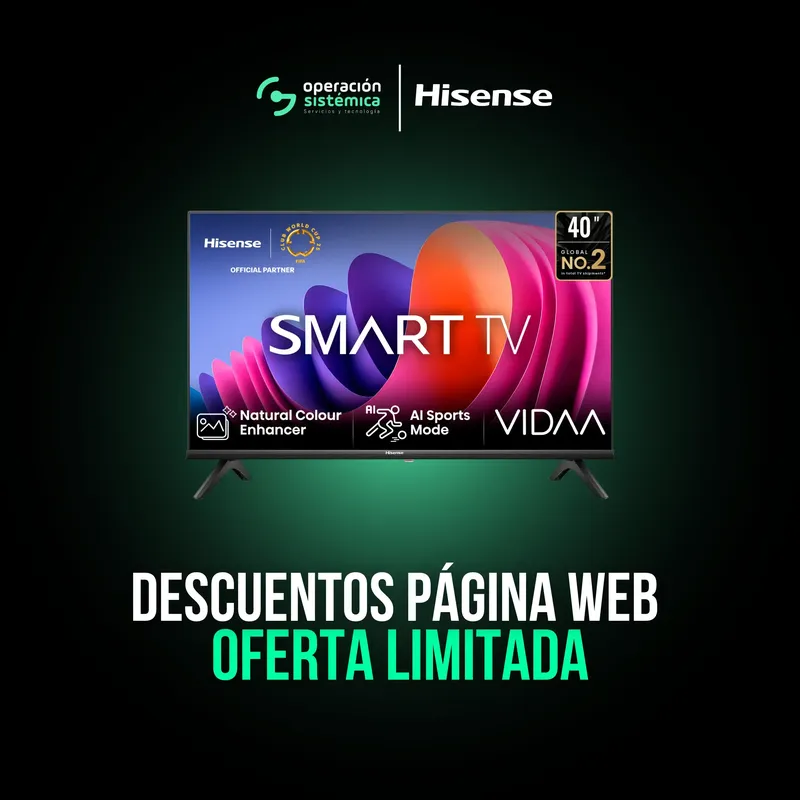 Televisor Hisense 40 pulgadas Full HD con Dolby Audio y Share to TV, Hisense patrocinador autorizado de Club World Cup 25.