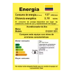 Etiqueta energética aire acondicionado LG modelo O122H1 12.000 BTU clase D