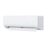 Vista lateral derecha aire acondicionado LG 12000 BTU encendido