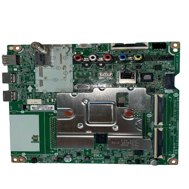 Placa BPR Total Assembly EBU66103907 para Smart TV LG, tarjeta principal con puertos AV, HDMI y componentes integrados.