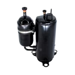 Vista trasera del compresor Midea KTN150D30UFZA con conexiones de cobre y unidad auxiliar