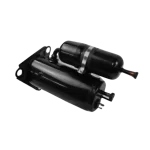 Vista lateral del compresor Midea 11103010017053 con sistema de sujeción y conexión de tuberías