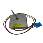 Motor DC Original LG EAU63103012 con eje metálico, conector azul y cableado multicolor para ventilador de refrigerador.