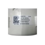 Etiqueta del motor fan Midea 11002015000247 con código QR y datos de fabricación