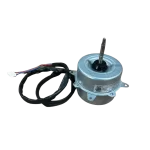 Motor fan 11002012034033 para aire acondicionado, vista lateral con conectores Motor fan 11002012034033 para unidad exterior con cableado